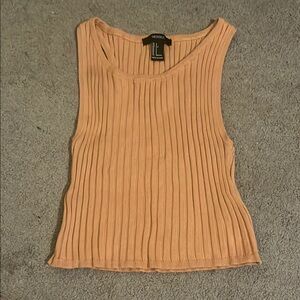 Forever 21 Women's Tan Ribbed Tank Top